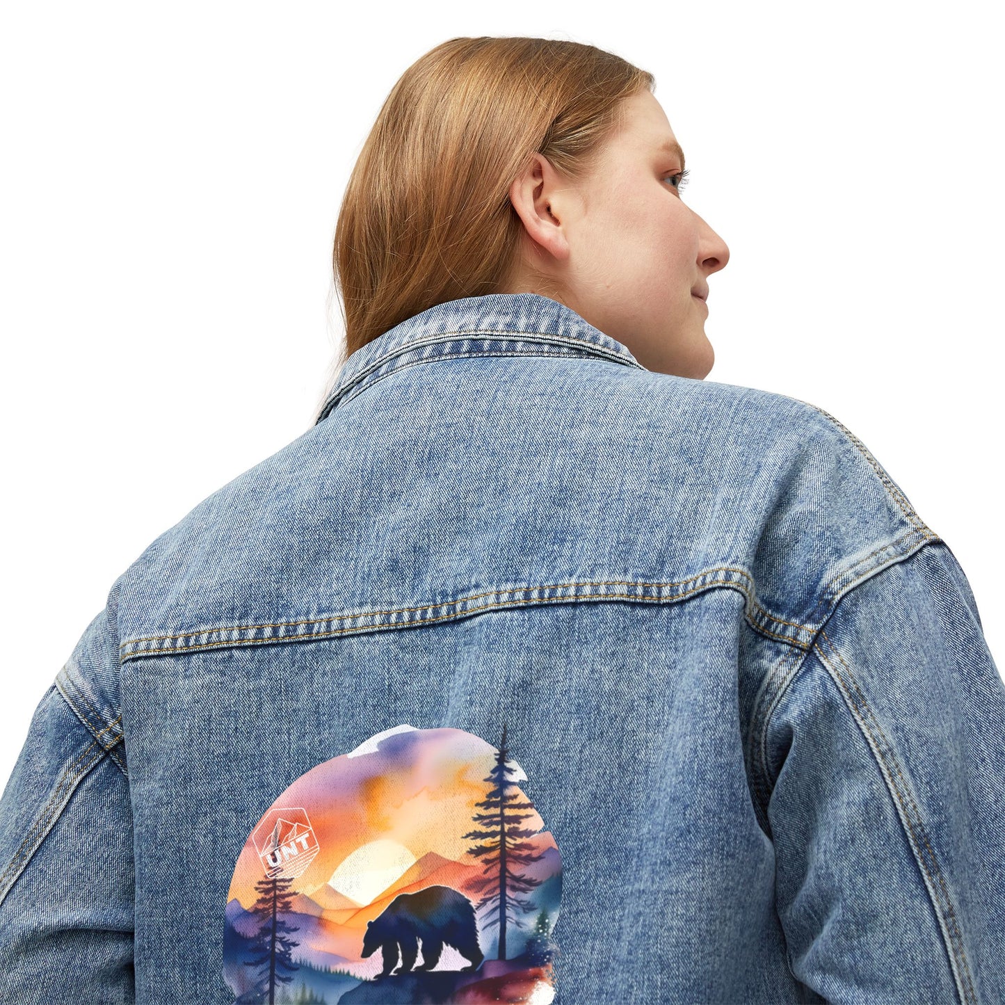 Watercolor Bear Women's Denim Jacket