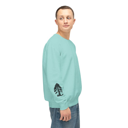 Tree & Bear on Sleeve Unisex Lightweight Crewneck Sweatshirt