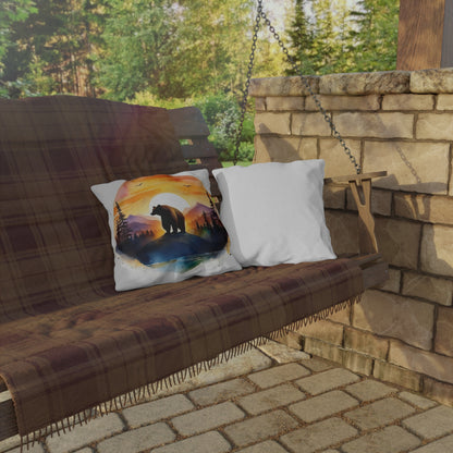 bear sunset Outdoor Pillows