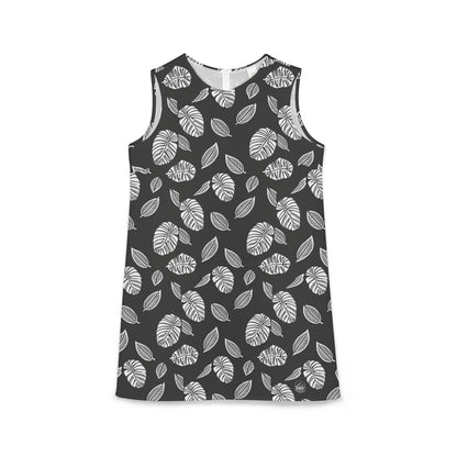 Leaf Print A-line Sleeveless Dress