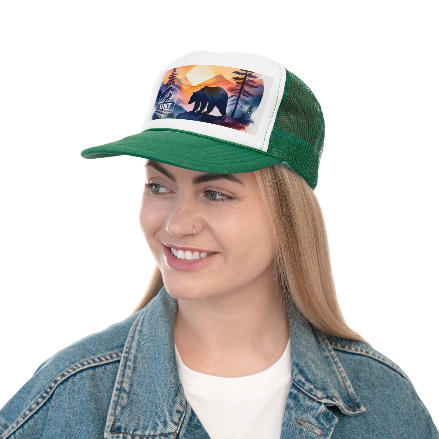 Mountain Bear Sunset Trucker Cap