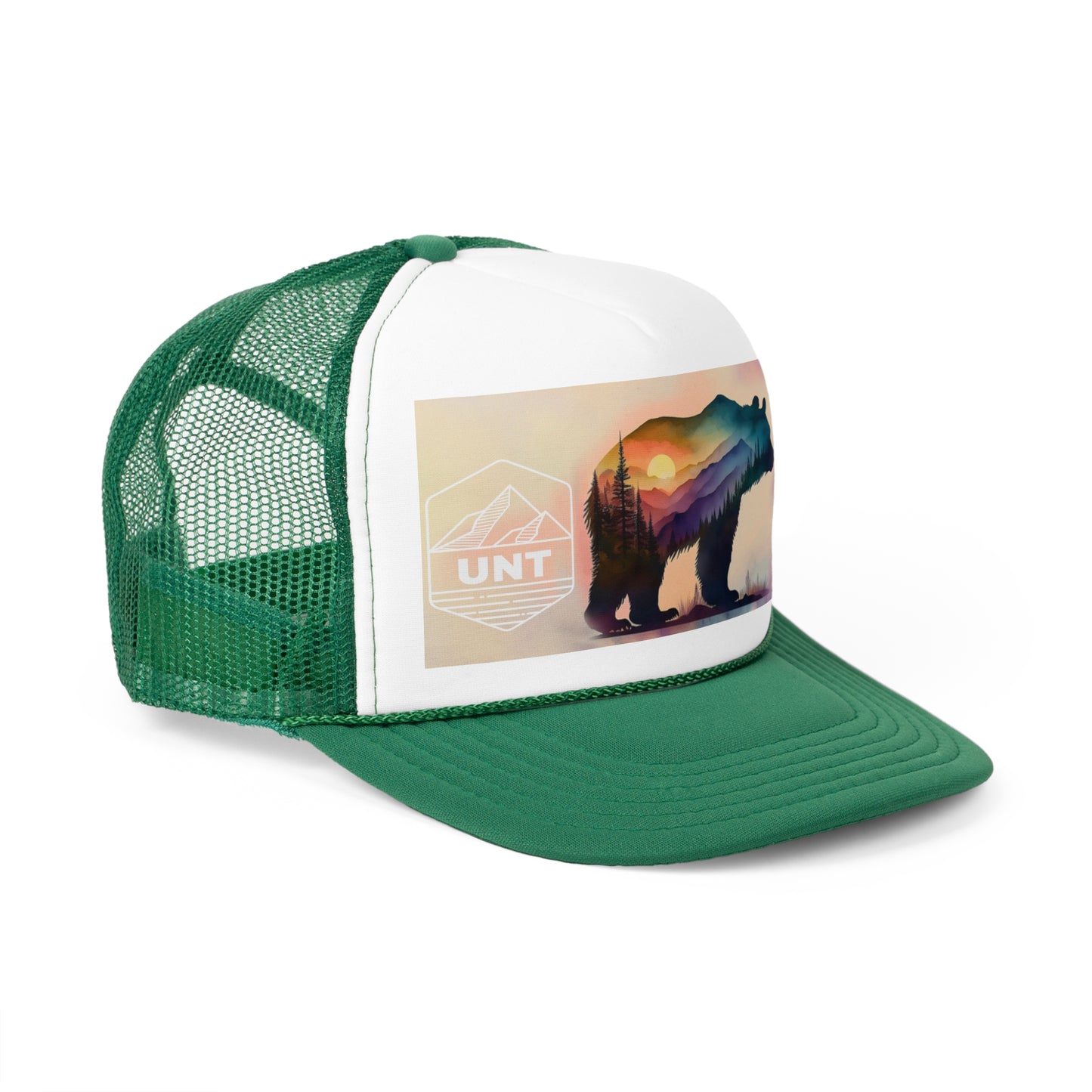 water painting bear sunset Trucker Caps