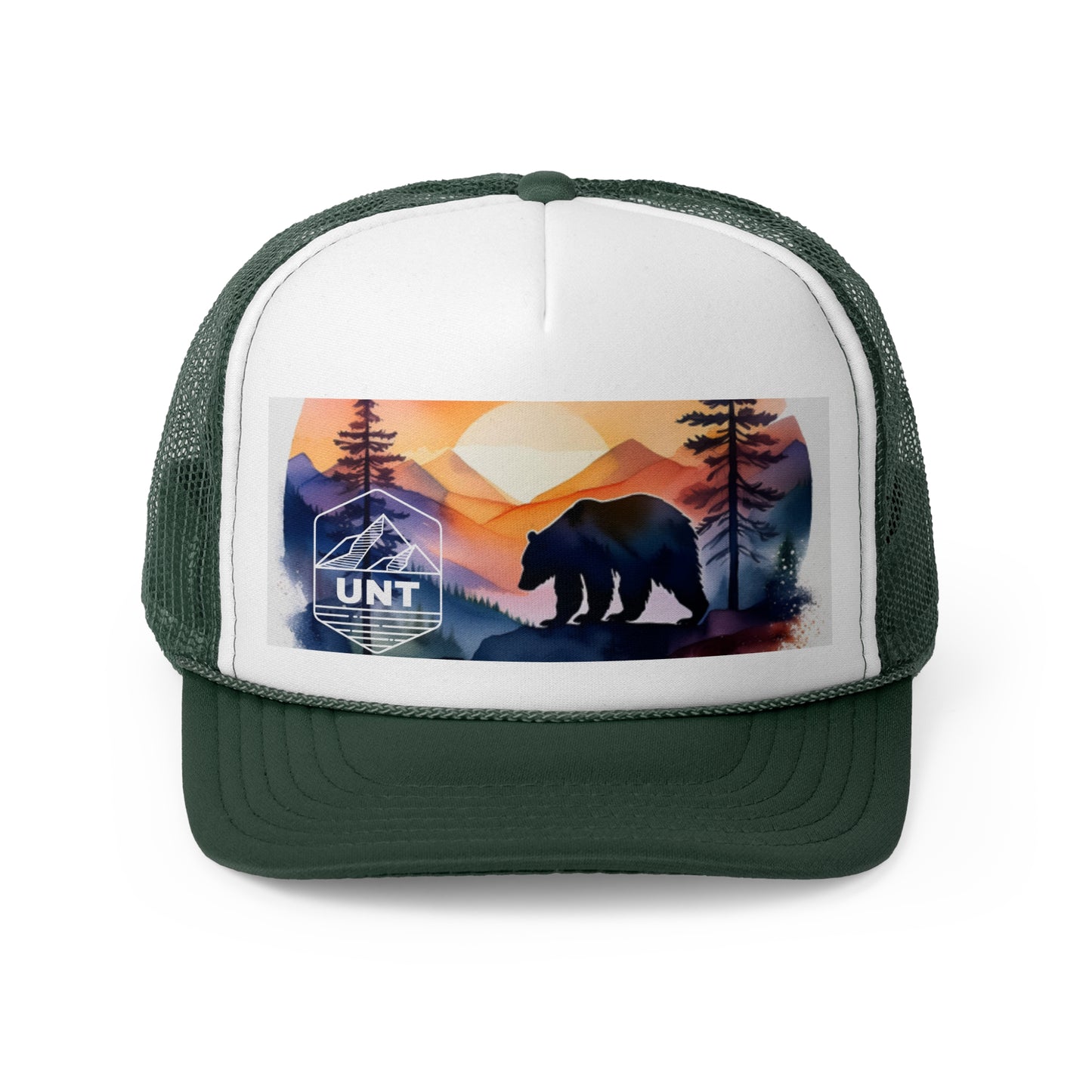 Mountain Bear Sunset Trucker Cap