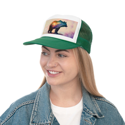 water painting bear sunset Trucker Caps