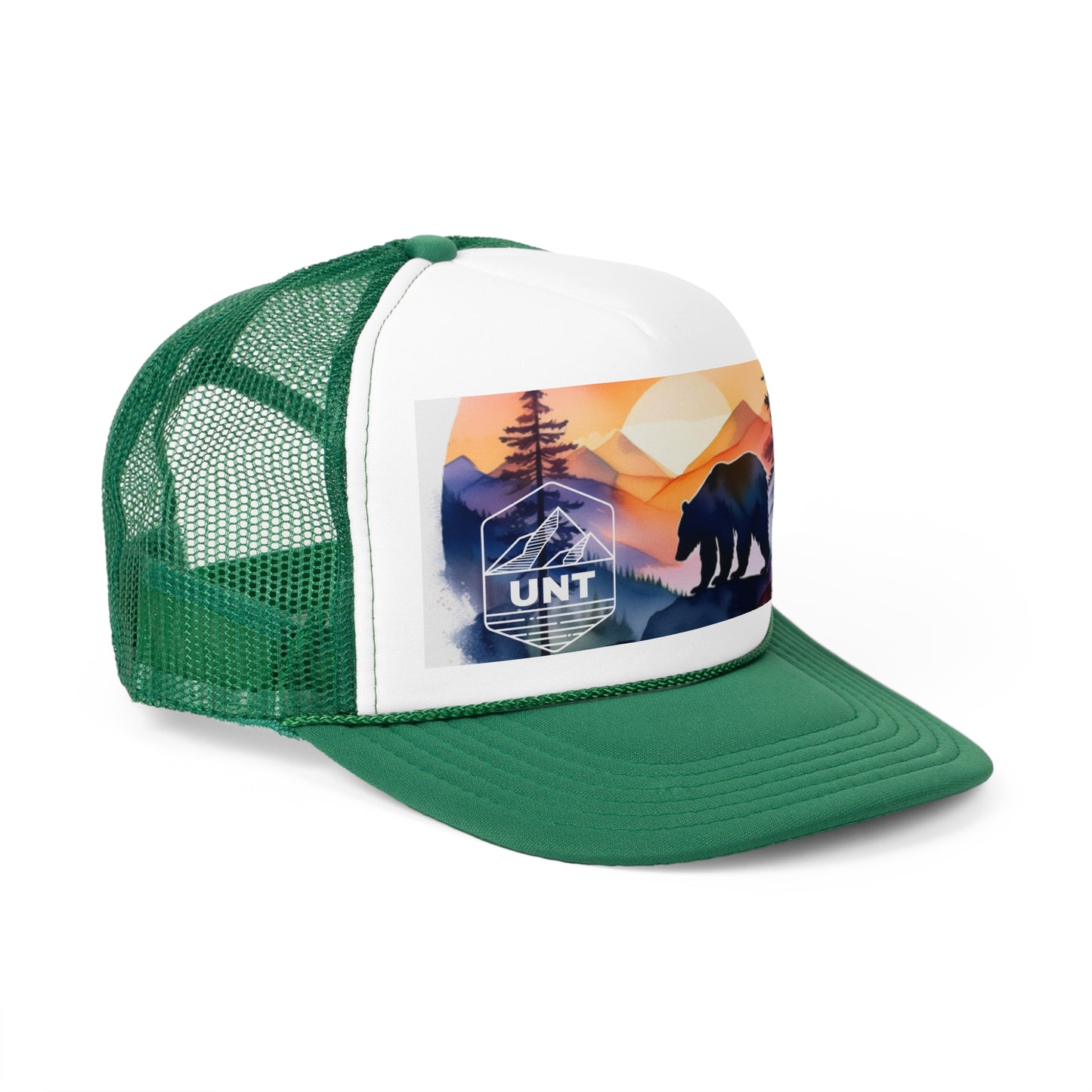 Mountain Bear Sunset Trucker Cap