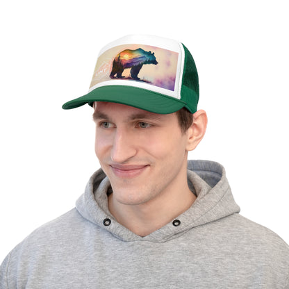 water painting bear sunset Trucker Caps