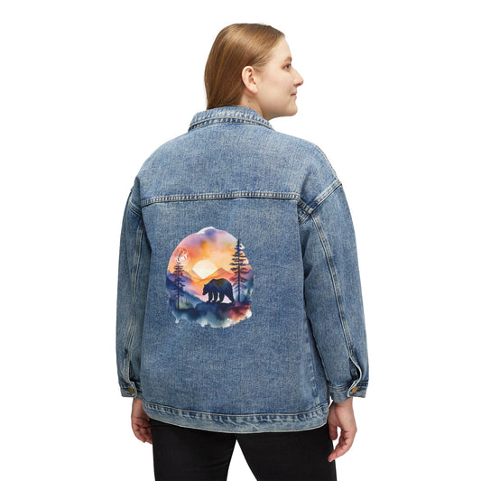 Watercolor Bear Women's Denim Jacket