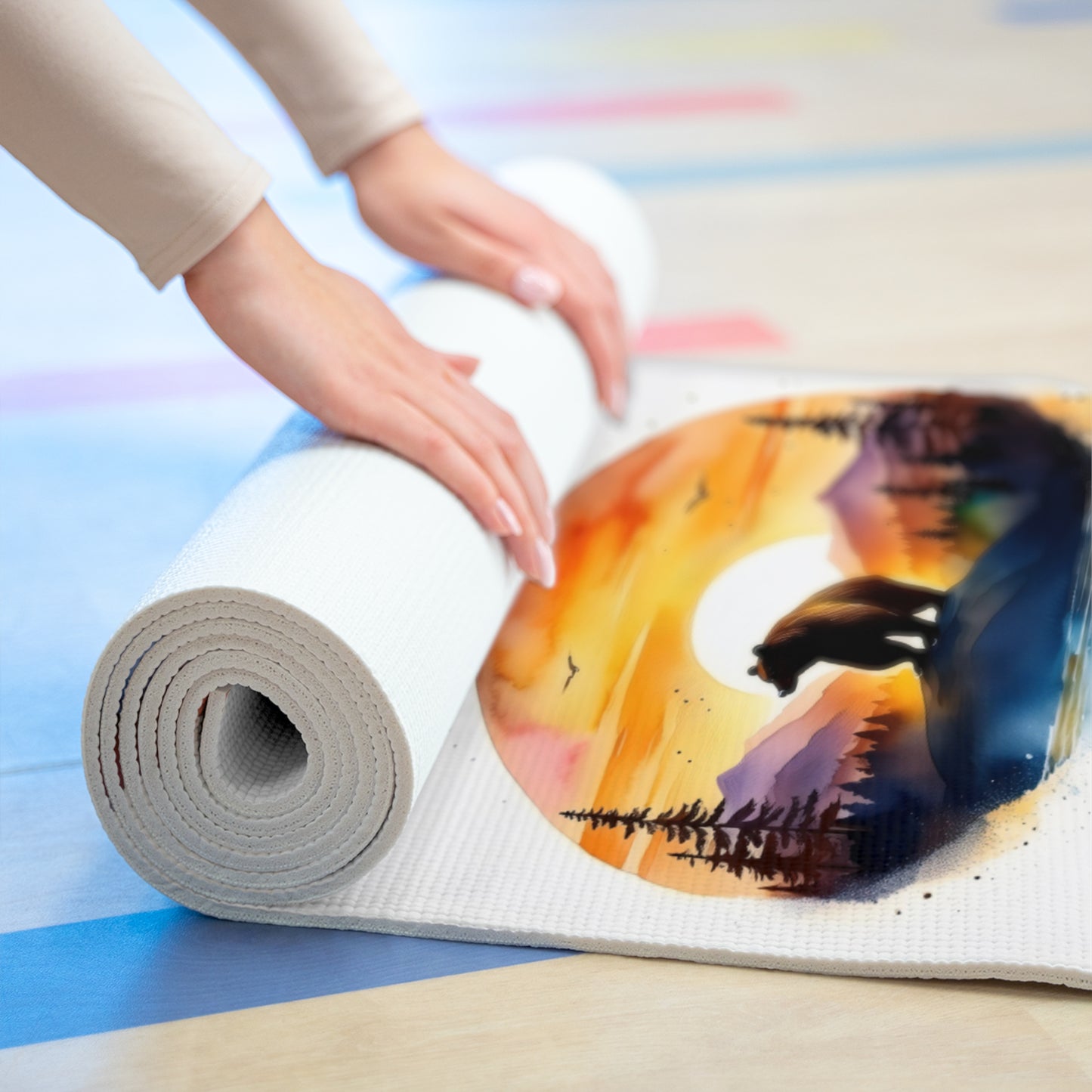 Bear Sunset Foam Yoga Mat